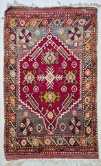 Rare Collector’s Piece: Antique Turkish Yuntdağ Rug 30×45 in – All Natural Dyes