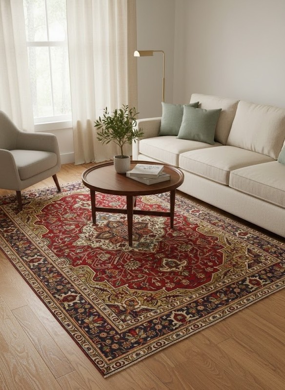 Hand-Knotted Vintage Oriental Rug Red Traditional Floral Wool Carpet 6'6X9'7 ft gallery