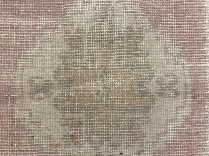 Small Pink rug, Turkish rug, Vintage Rug, Bath rug, Doormat rug, 1.3 x 2.9 ft gallery