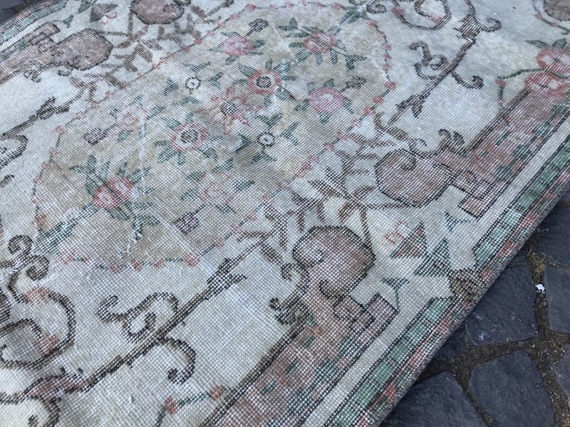 Home Decor Rug, Turkish Vintage Rug, Boho Decor Rug, Oushak 3,3 x 6,7 ft gallery