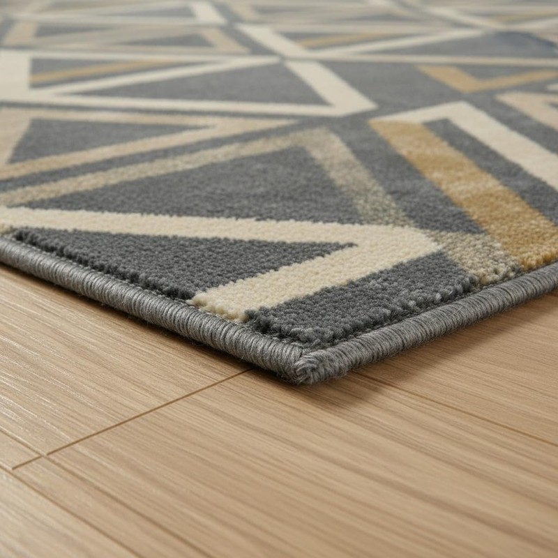 Hand-Tufted Wool Area Rug Geometric Pattern Modern Indoor Carpet for Home Décor gallery