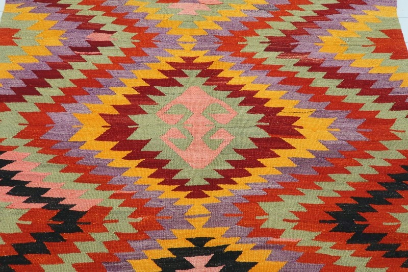 Anatolia Barak Kilim, Area Rugs, Handmade Wool Floor Carpet Large Kelim 66"x106" gallery