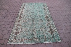 Sparta Handmade Mint Green Area Rug Turkish Oriental Wool Bedroom Carpet 5x8ft