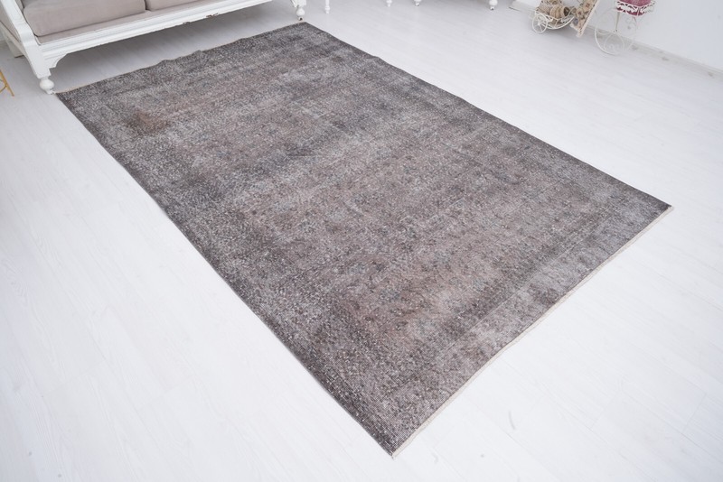 Old Turkish Vintage Rug Oushak Area Gray Rug 6 x 9 Antique Anatolian Carpet 855 gallery
