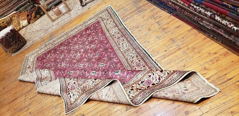 7x10ft Pomegranate Red Area Rug| Living Room Rug |Cr1920-1939s Antique Wool Pile gallery