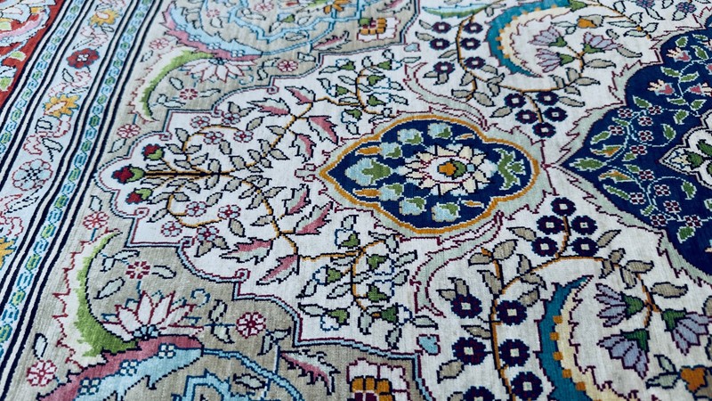 Authenntic-100% Hereke Silk Rug 3x5ft Vintage Luxury Rug 80 RAJ gallery