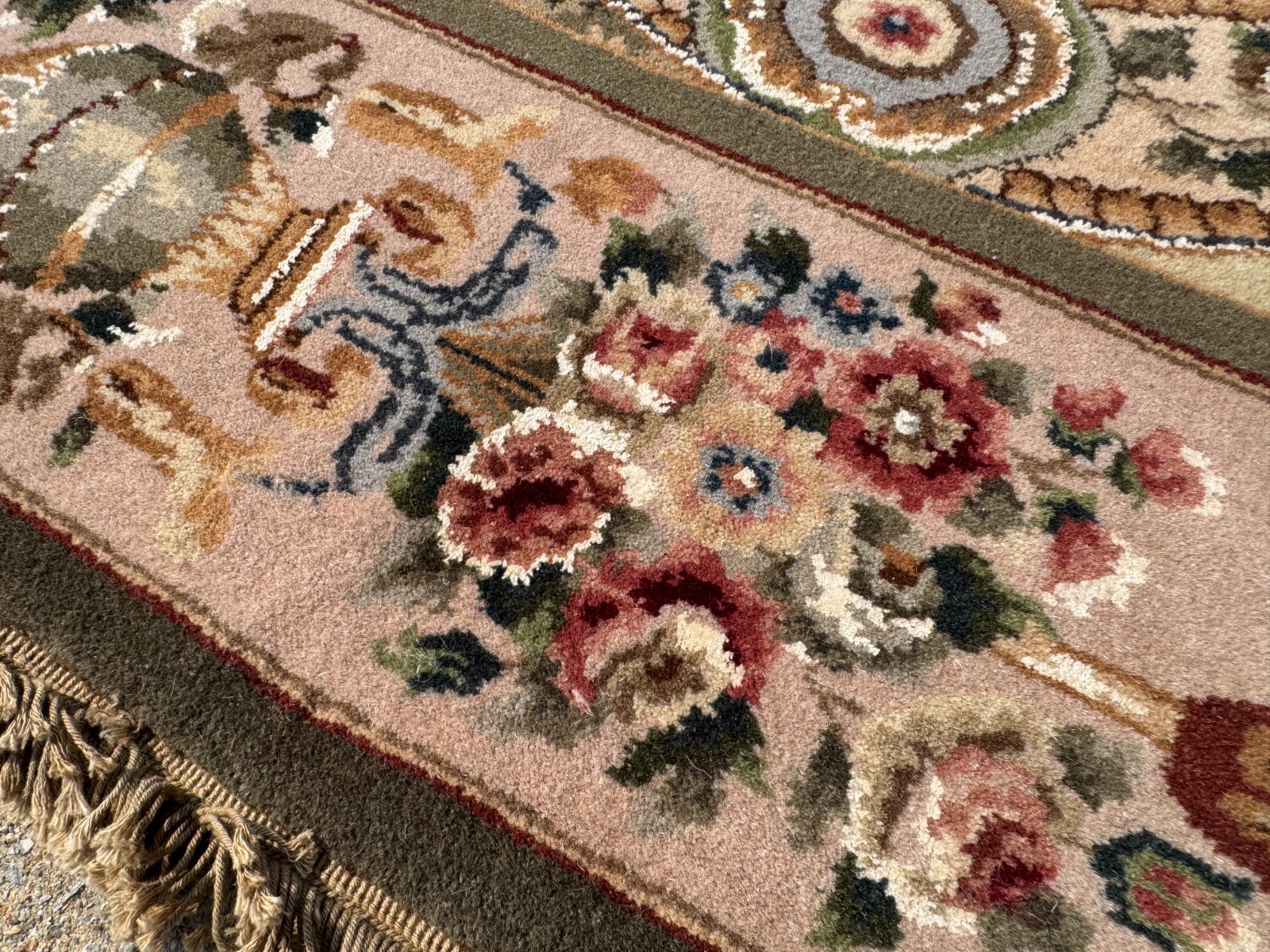 6x9 FINE VINTAGE CHINESE RUG SILK WOOL classical french design handmade oriental gallery
