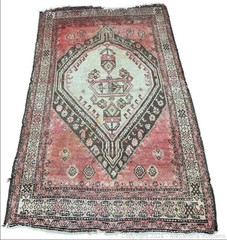 Vintage Oriental Hand Knotted 100% Wool Rug 3’4″ x 5’2″ Pink Medallion Rug