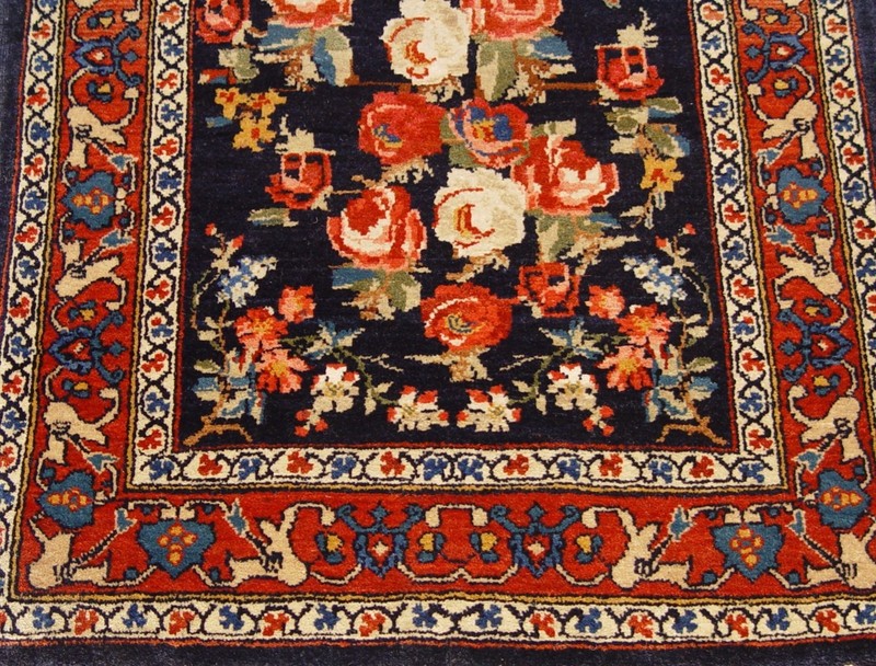 Saroukk Hand Knotted Wool Rug - Antique 1920s - Rose Bouquet - (2' x 3') gallery