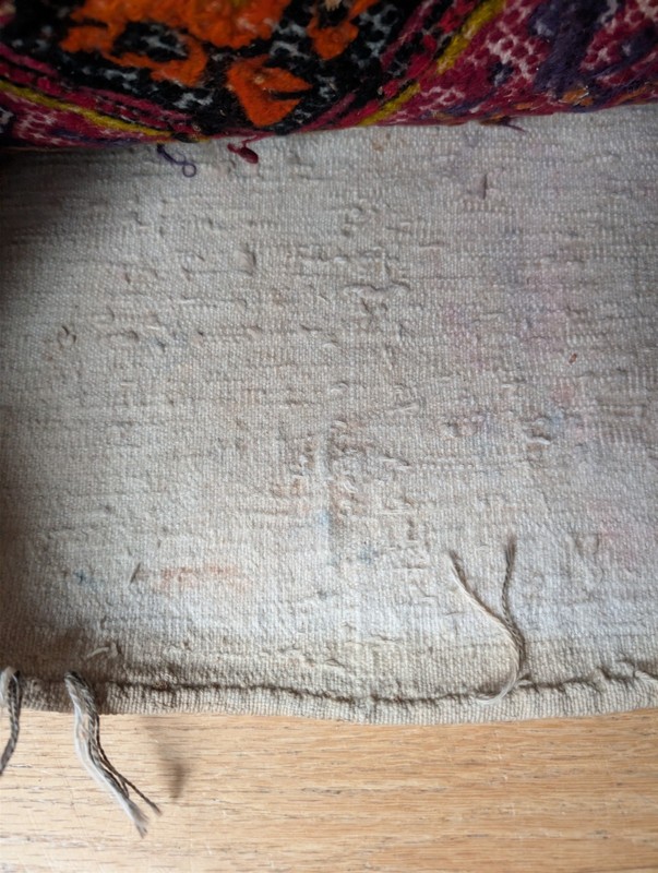 Antique Moroccan Berber Bag Flatweave Diamond Vivid Interior Colors Faded Ext gallery