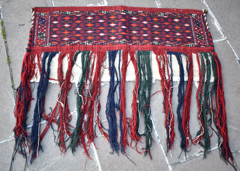 Fabulous Antique Tribal Rug 42'' x 13'' Collector's Item Yomud Wall Hangings Rug gallery