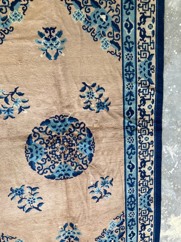 Vintage Chines Peking Handmade Floral Multicolor Wool Rug Carpet 244x156 cm gallery