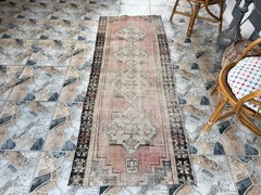 Distressed Vintage Oushak Bohemian Rug Handmade Runner Anatolian Wool Small 2×3