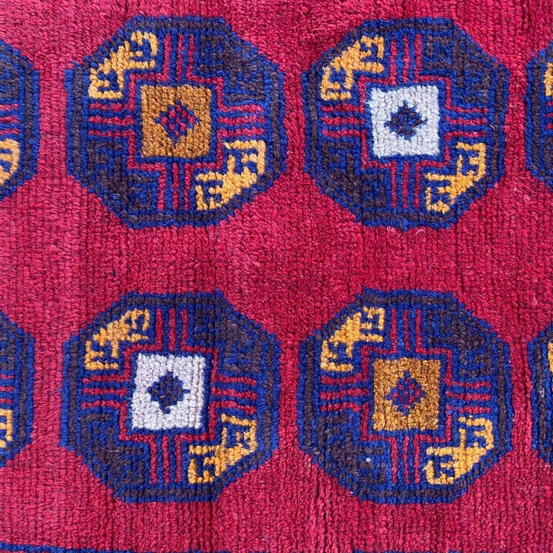 Handmade Red Afghan Accent Rug, Geometric & Tribal Design, 100% Camel Hair, 4x7 gallery