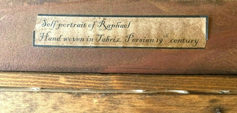 Antique Erly 19Th Century hand woven Portrait of (Raphael 1483-1520) gallery