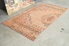 3×6 Turkish Runner Rug Hand-Knotted Vintage Neutral Wool Rug Oushak Carpet,135