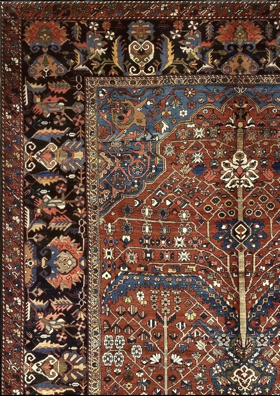 Antique Tree Of Life | Bakhtiari Area Rug | Handmade 10'x13' | One Of A Kind Rug gallery