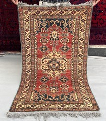Vintage Beautiful Natural Vegetable Dye Super Kazak Turkoman Carpet