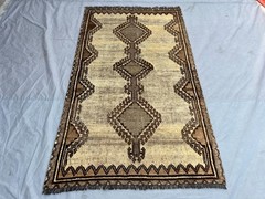 110x200cm Vintage Handmade Moroccan Style Medallion Wool Area Rug Low Pile Decor