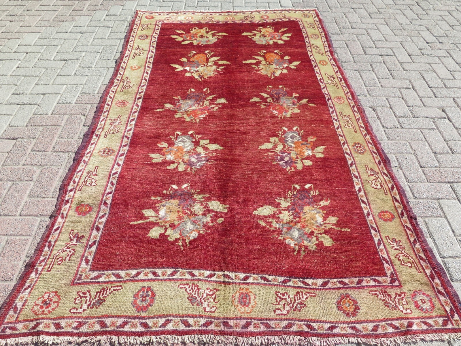 Vintage Turkish Area Rugs, Wool Carpet, Handmade Large Rug, Teppiche 57"x106" gallery