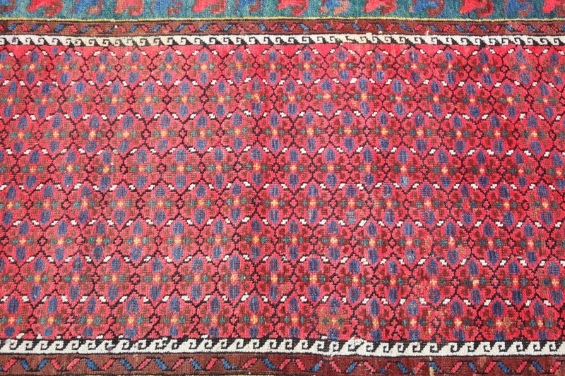 Antique Caucasian Zehur Rug with Rose Pink Tribal Hand Knotted Wool Carpet gallery