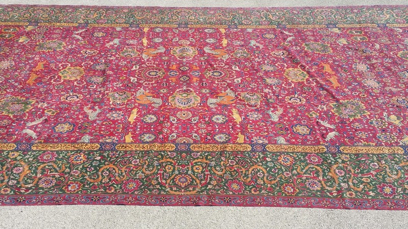13' x 24'6" 19th Century Indian Agra Oriental Rug, Mansion / Palace Size, HUGE! gallery