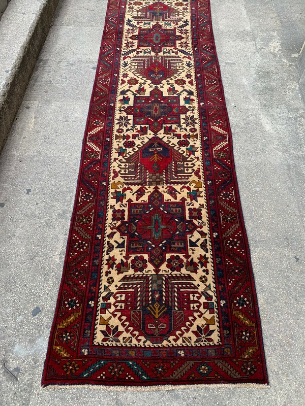 2'11'' x 15' Vintage Runner Natural Rug Village Rug Handmade Carpet.SKU:P1233 gallery