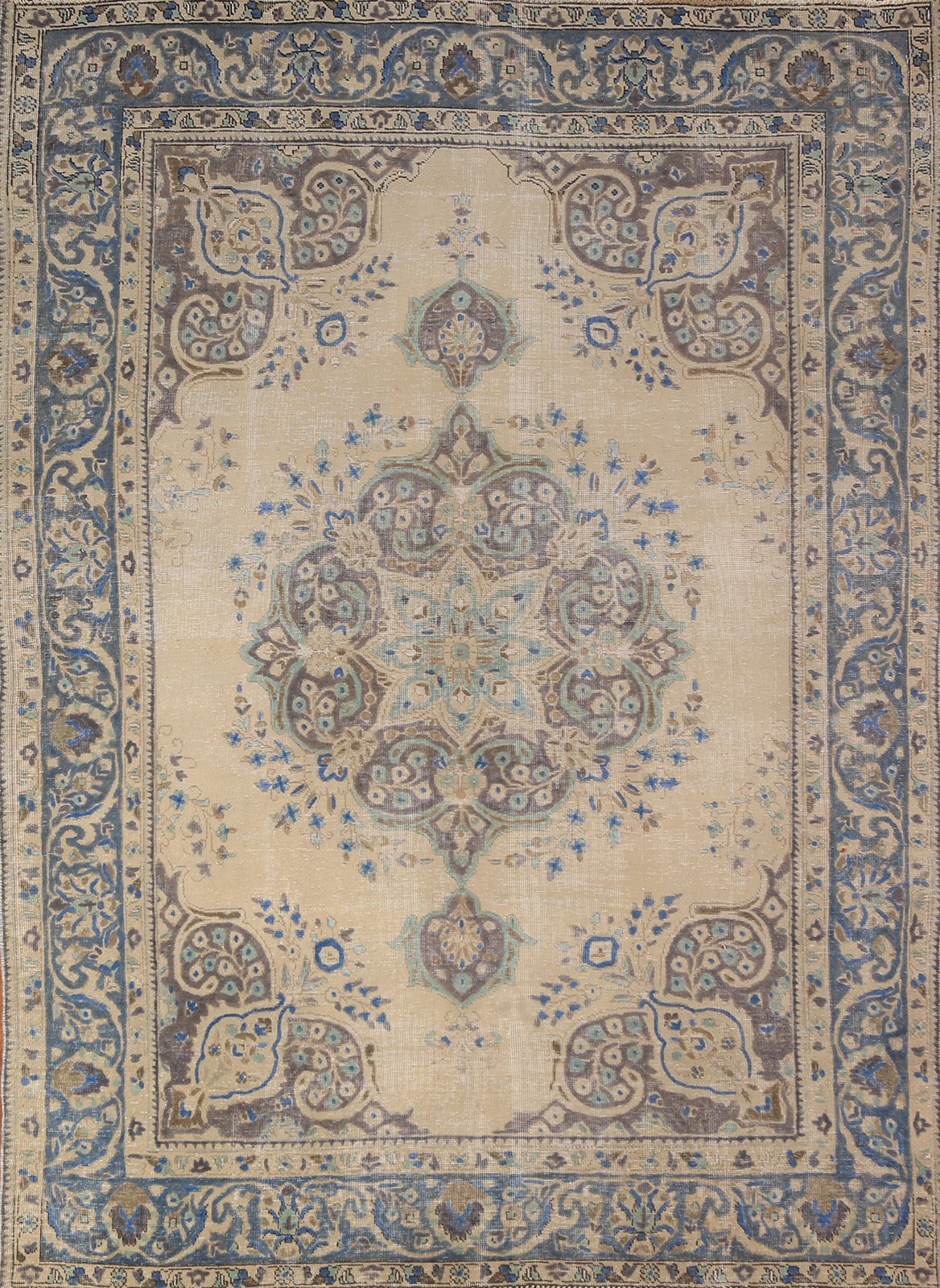 Floral Wool Medallion Tebriz Area Rug 6x9 Vintage Hand-made Traditional Carpet gallery