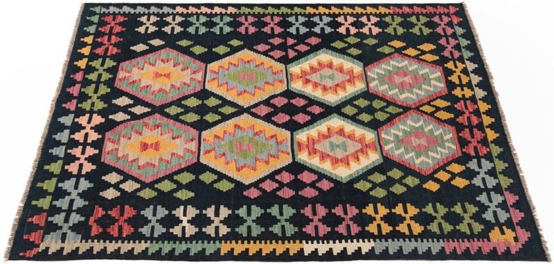 Kelim Afghan 197x151 cm Handwoven Oriental Carpet Rug Kilim gallery