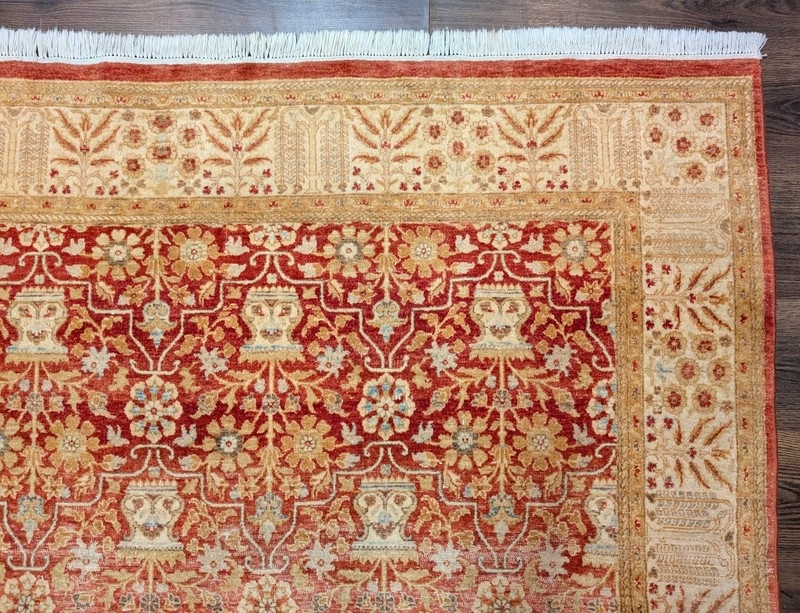 Pak Per'sian Rug 6x9, Red Allover Floral Pattern, Fine 290 KPSI gallery