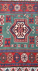 Antique Caucasian Karachopt Kazak Shirvan prayer Rug Size 4x5ft Circa 1870