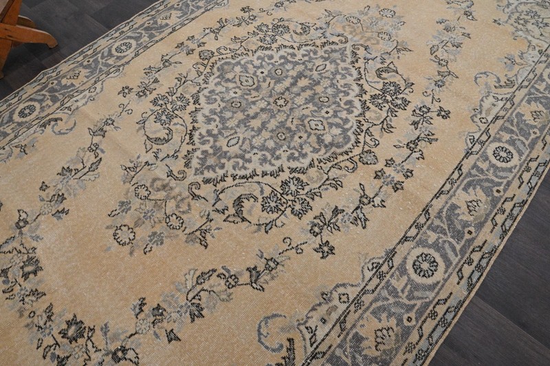 Oushak Turkish Vintage Rug 6x8 Kilim Rug Anatolian Handmade Boho Decor TAN gallery
