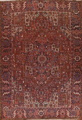 Vintage Vegetable Dye Heriz Area Rug 10×13 Hand-knotted Living Room Carpet