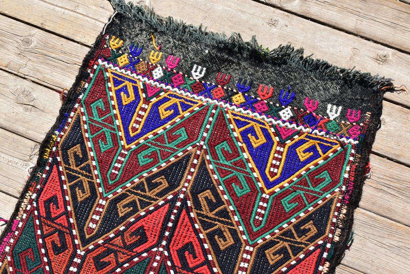 Turkish Kilim Rug 19''x43'' Hand Woven Sivas Mini Cicim Kilim 50x110cm Chair Rug gallery