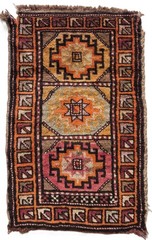 Antique Kars Yastik Wool Rug Fragment 22″x35″, 80yo Handwoven Tribal Weaving