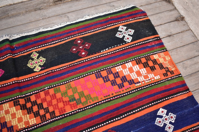 Turkish Kilim Rug 5x10 Size Handwoven Sivas Wool Multi Color Cicim 172x324cm gallery