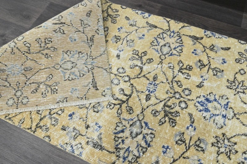 Vintage Turkish Runner Rug 2x8ft Wool Anatolian Handmade Hallway Oushak BEIGE gallery