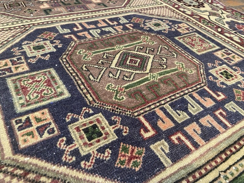 Beautiful 1930-1939s Antique Wool Pile Natural Dyes Bunyan Rug 6’5”x9’8” gallery