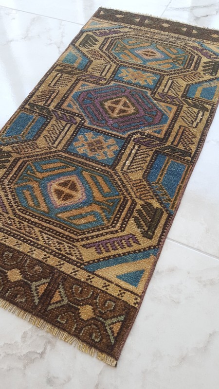 Rare Unique Antique Rug Geometric Special Carpet Decorator Handmade Wool Rug gallery