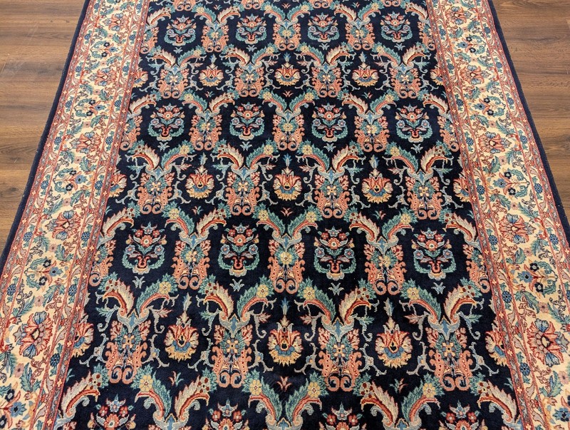 Indo Per'sian Rug 6x9, Navy Blue, Floral, Fine 290 KPSI gallery
