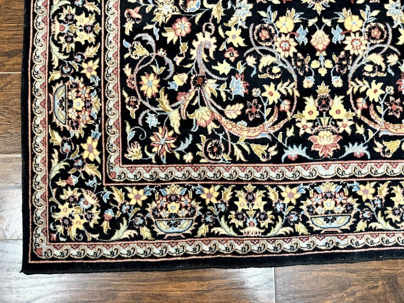 Black Pak Per'sian Rug 5x7 Floral Colorful Handmade Vintage Wool Carpet Fine gallery