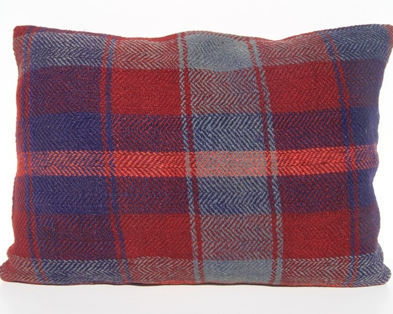 PURPLE KURDISH PILLOW COVERS RECTANGLE WOOL 30+ KILIM HANDWOVEN AREA RUG 20"X14" gallery