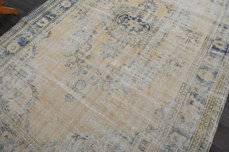 Oushak Turkish Vintage Rug 6x10 Kilim Rug Anatolian Handmade Boho Decor BEIGE gallery