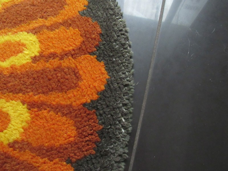 Original Mid Century Sunburst Rya Rug 1960s / 1970s 110cm / 43" gallery