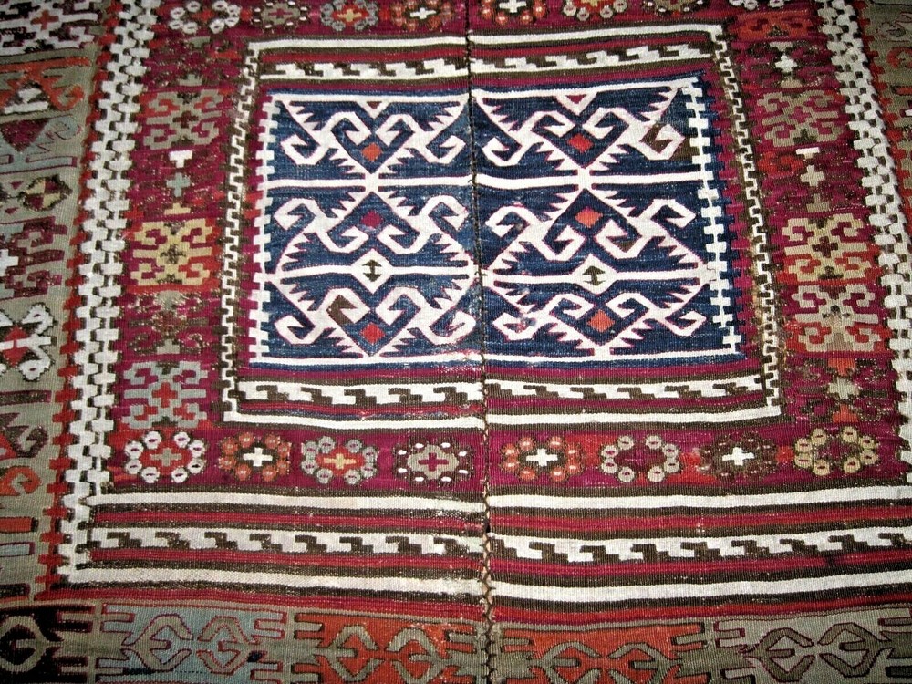 1890-1900 ANTIQUE ANATOLIAN MALATYA KONYA KELIM GREAT COLORS 11'2" X 5'7"