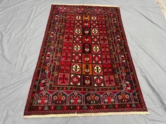 4×6 ft Vintage Afghan Garden Panel Hand Knotted Wool Area Rug