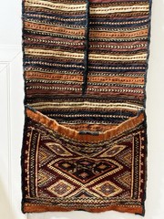 Antique Anatolian Wool Saddlebag Rug, Turkish Kilim, Home Decor