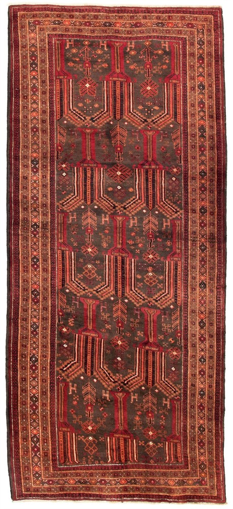 Vintage Traditional Hand-Knotted Area Rug 4'2" x 9'8" Oriental Wool Carpet