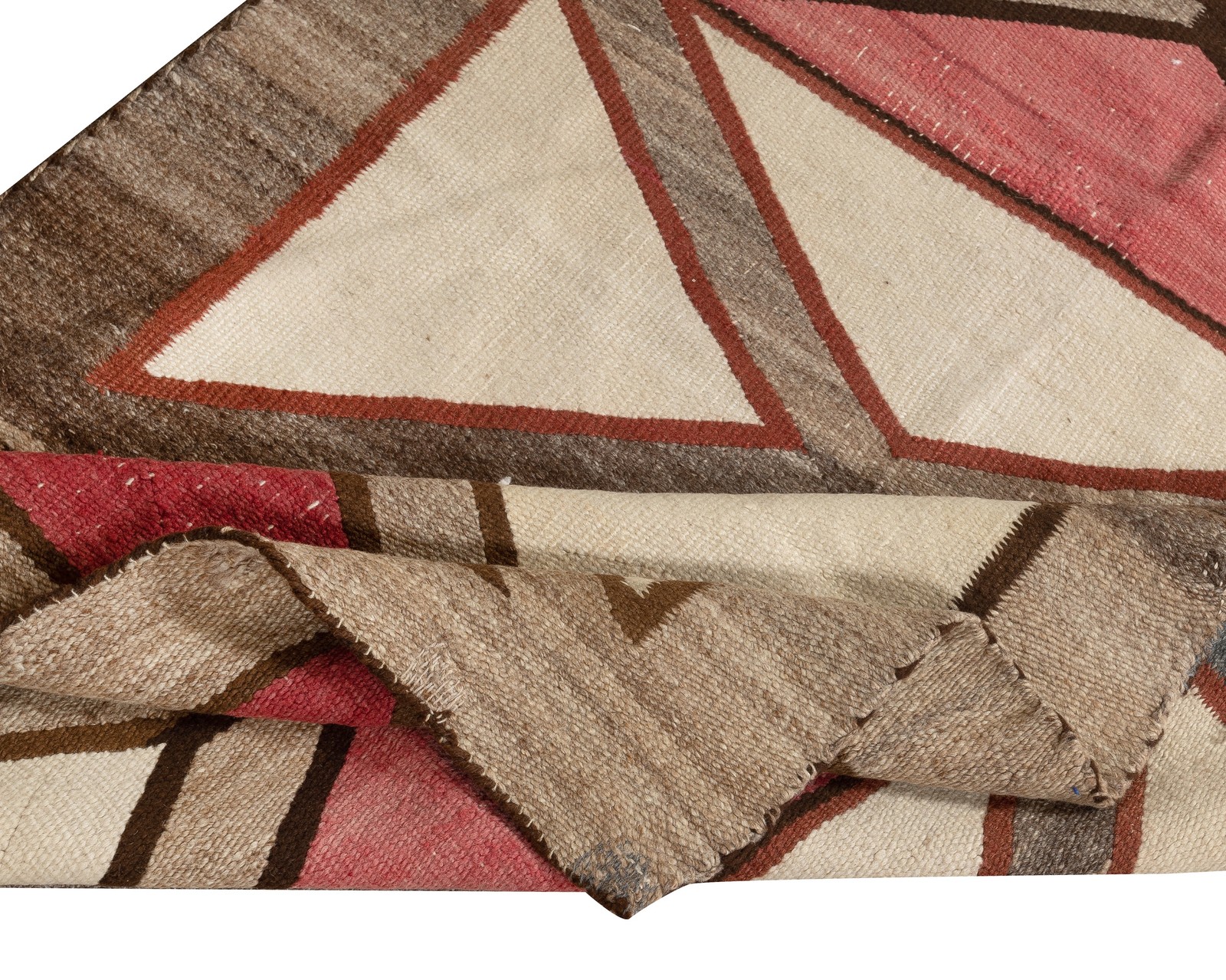 2.9x4.7 Ft Antique Navajo Geometric Rug, Wool, Natural Colors, Circa 1920–1940 gallery