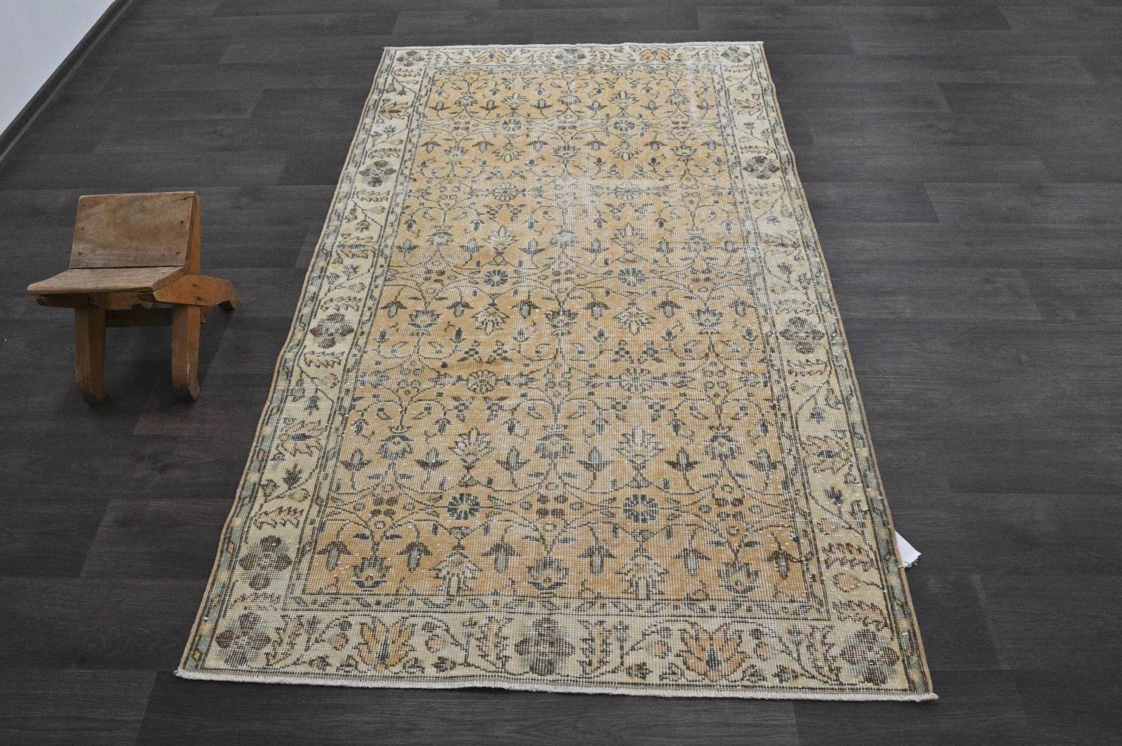 Oushak Turkish Vintage Rug 4x7 Kilim Rug Anatolian Handmade Boho Decor ORANGE gallery